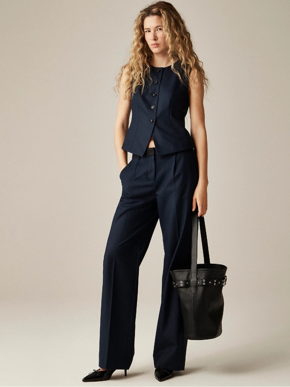 NWT $148 J.Crew Essential tailored vest top in wool-blend
